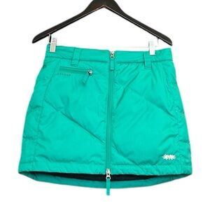 SKHOOP. S padded down filled quilted Green Skirt EUC rare